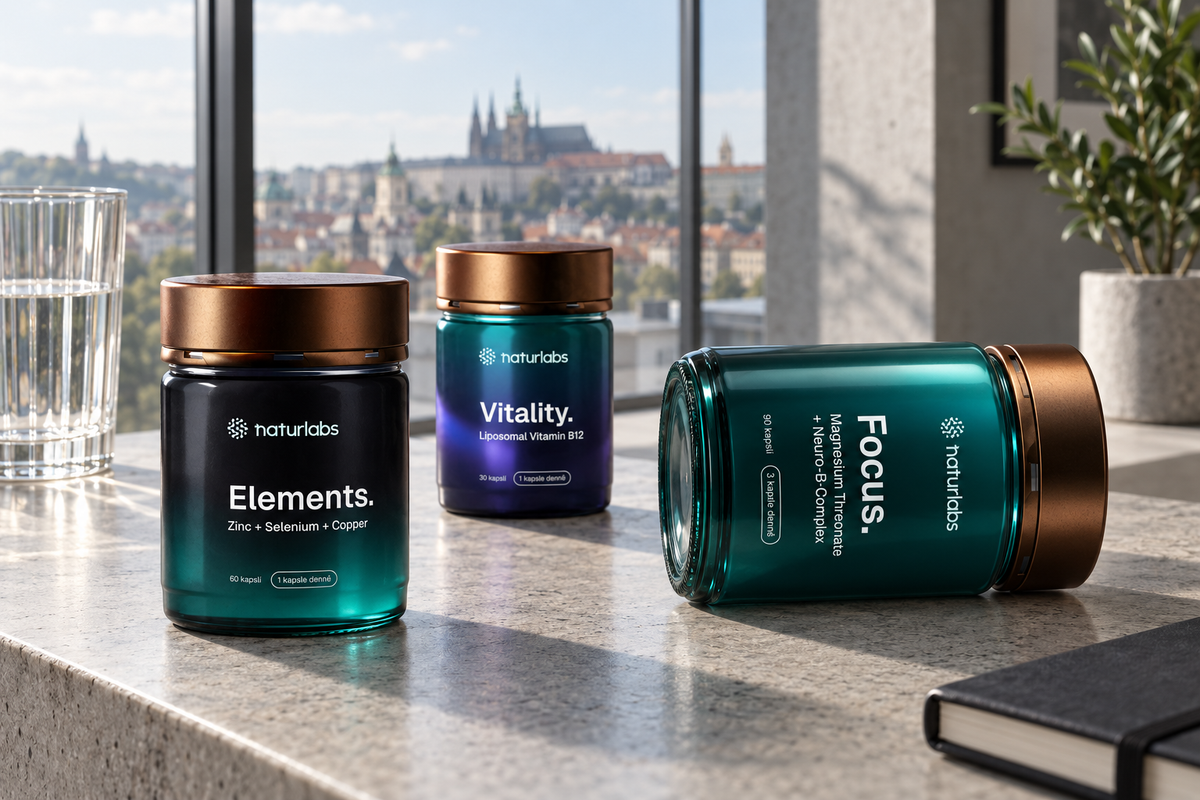 Doplňky NaturLabs Elements, Vitality a Focus v moderním městském interiéru