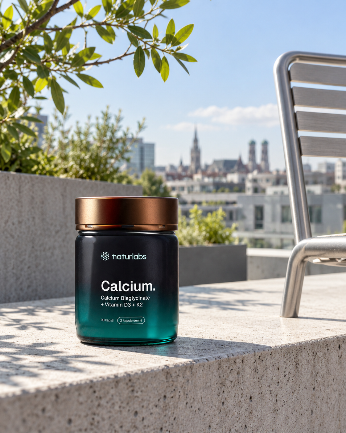 Vápník (bisglycinát) + vitamin D3 a K2, redakční produktová fotografie 1