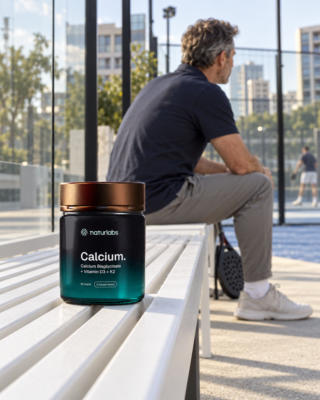 Vápník (bisglycinát) + vitamin D3 a K2, redakční produktová fotografie 2