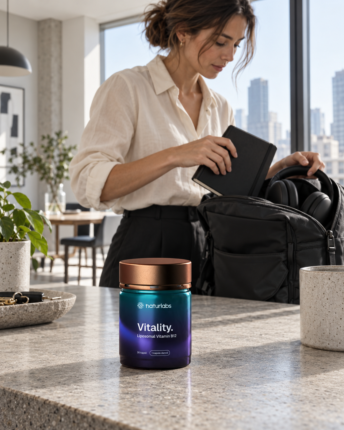 Vitality. Liposomální vitamin B12, redakční produktová fotografie 2