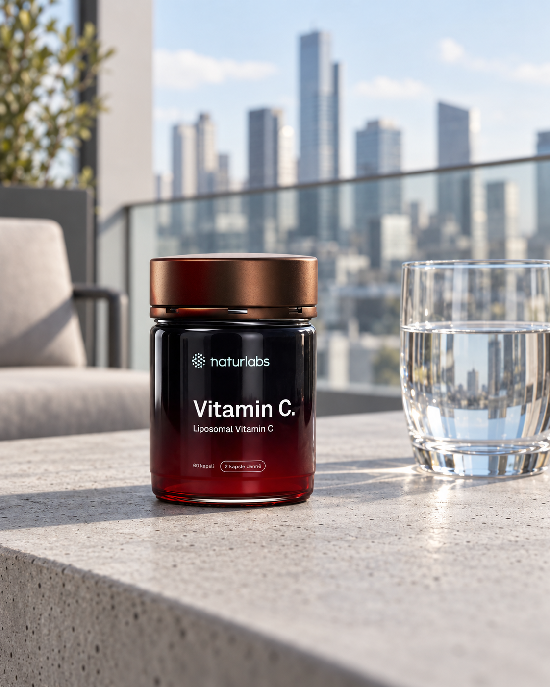 Liposomální vitamin C, redakční produktová fotografie 2