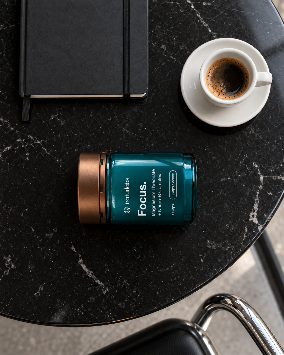 Focus. Hořčík Magtein® (L-threonát) + vitaminy B, redakční produktová fotografie 1
