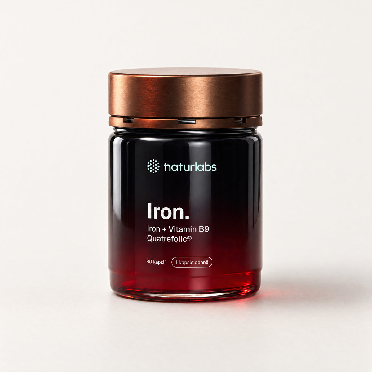 Naturlabs Iron. Železo (bisglycinát) + folát Quatrefolic®, 60 kapslí