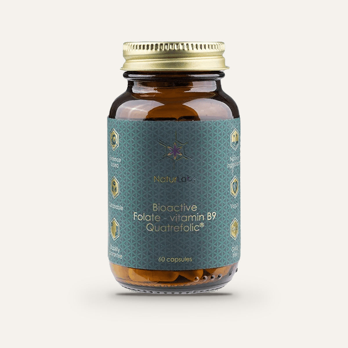 Bioaktivní folát Quatrefolic® NaturLabs, 60 kapslí