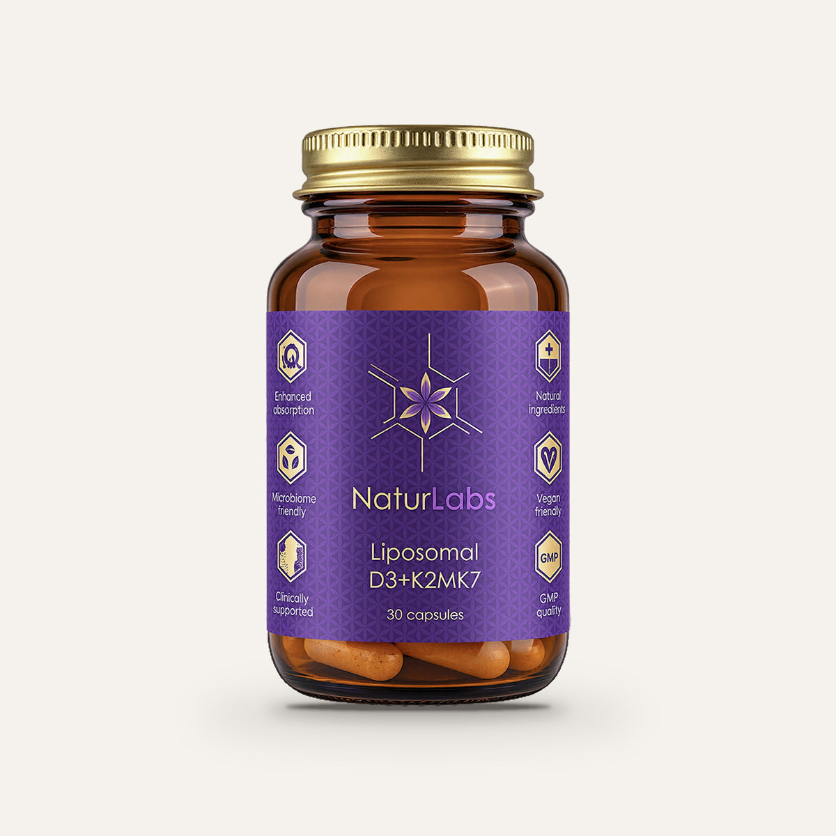 Naturlabs Liposomální vitamin D3 + K2, 30 kapslí