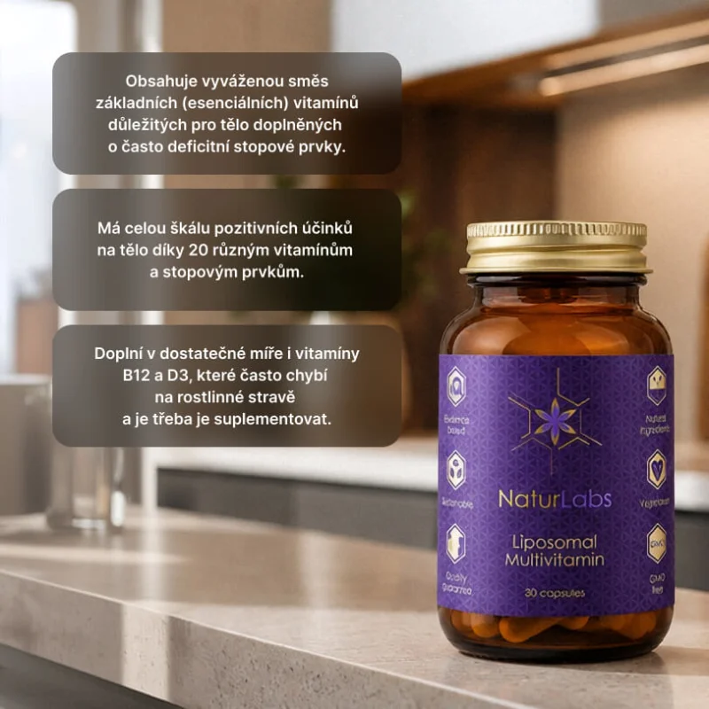 Liposomální Multivitamin NaturLabs, 30 kapslí