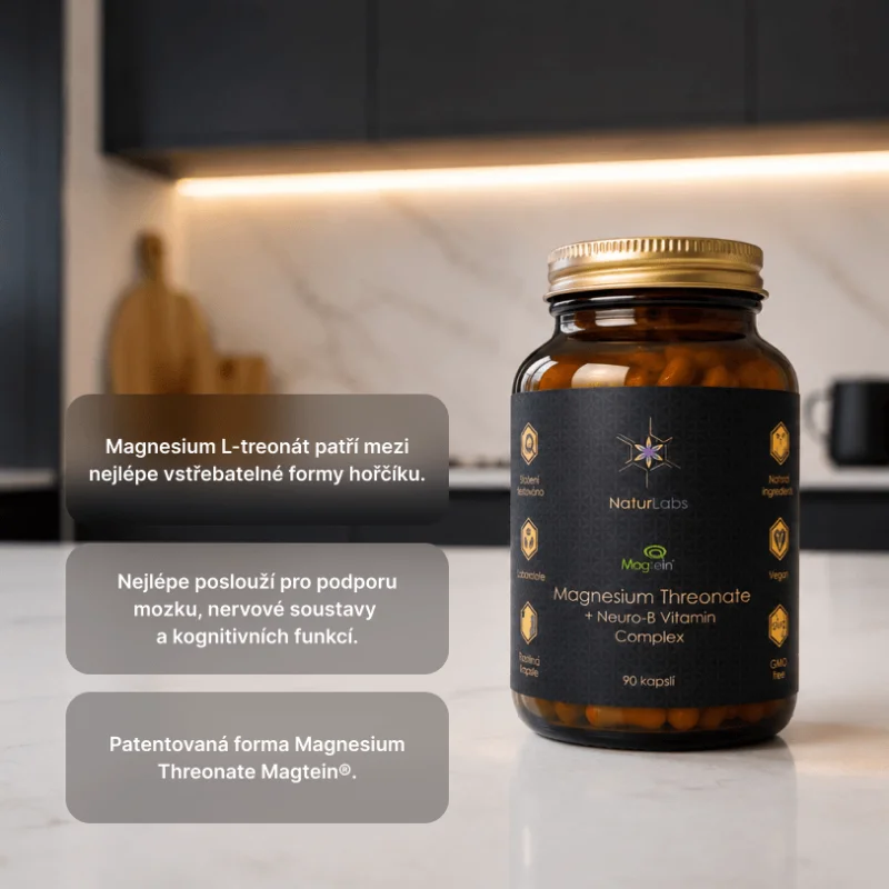 Hořčík MagTein® + Neuro-B komplex NaturLabs, 90 kapslí