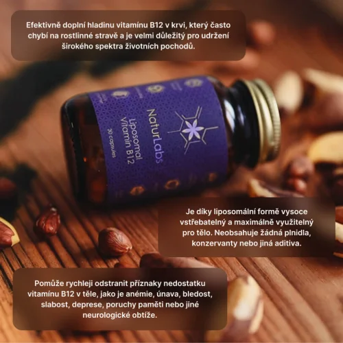 Liposomální Vitamín B12 NaturLabs, 30 kapslí