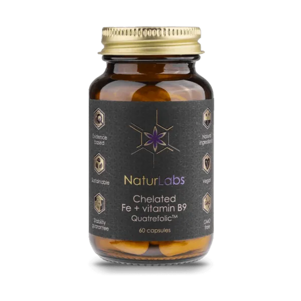 Produkt Chelátové železo + vitamín B9 NaturLabs, 60 kapslí Obrázek