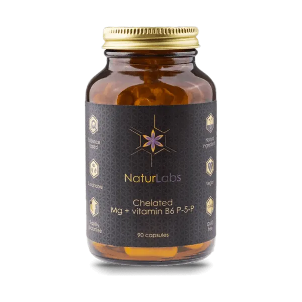 Produkt Chelátový hořčík + vitamín B6 NaturLabs, 90 kapslí Obrázek